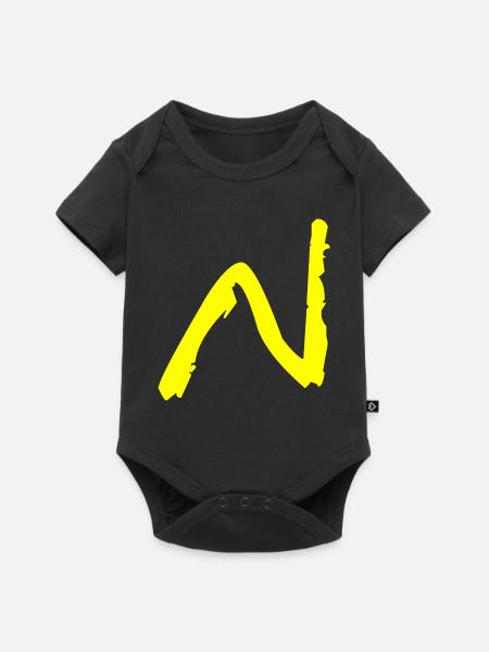 Buchstabe N - Baby Premium Kurzarmbody - Schwarz