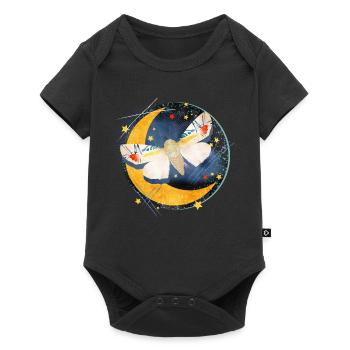 rare exotic moth in the moonlight - Baby Premium short-sleeve bodysuit - black - Front
