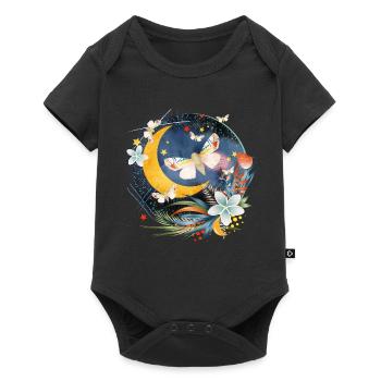rare exotic butterflies in the moonlight - Baby Premium short-sleeve bodysuit - black - Front
