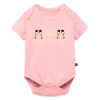 40e anniversaire 40 ans - Body à manches courtes Premium Bébé - rose - Devant