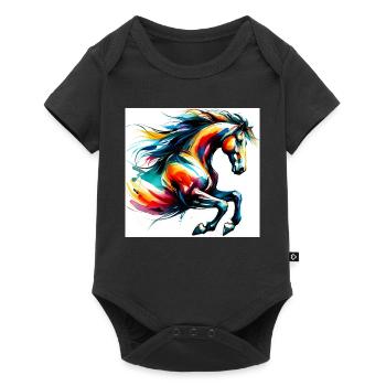 Horse - Baby Premium short-sleeve bodysuit - black - Front