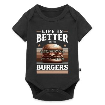 Burgers and joie de vivre motif - Baby Premium short-sleeve bodysuit - black - Front