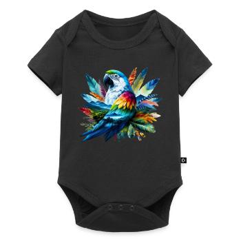 Papagei - Baby Premium Kurzarmbody - Schwarz - Vorne