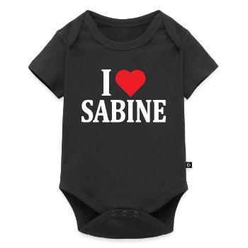 t-shirt I love Sabine t-shirt gift idea - Baby Premium short-sleeve bodysuit - black - Front