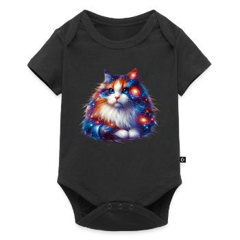 Katze - Baby Premium Kurzarmbody - Schwarz - Vorne