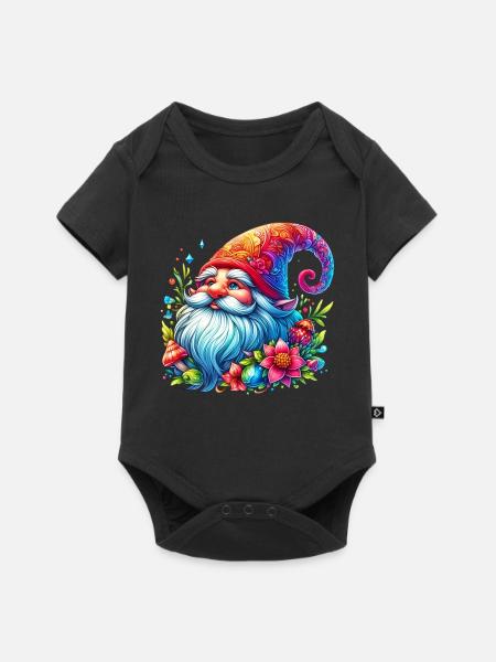 Gnom-Goblin-Elf - Baby Premium Kurzarmbody - Schwarz