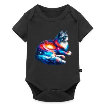 Katze - Baby Premium Kurzarmbody - Schwarz - Vorne