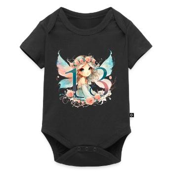 Cadeau d’anniversaire 13 ans fée elfe - Body à manches courtes Premium Bébé - noir - Devant