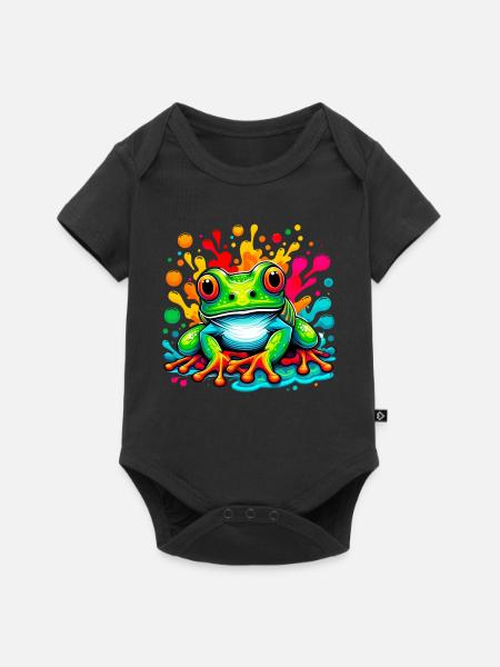 Frosch - Baby Premium Kurzarmbody - Schwarz