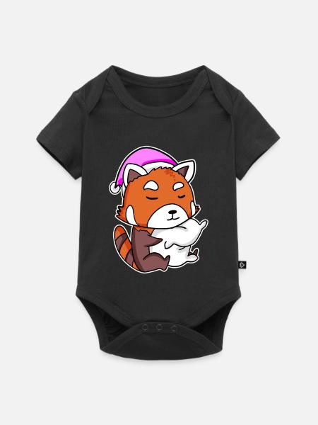 Westlicher Kleiner Panda - Baby Premium Kurzarmbody - Schwarz