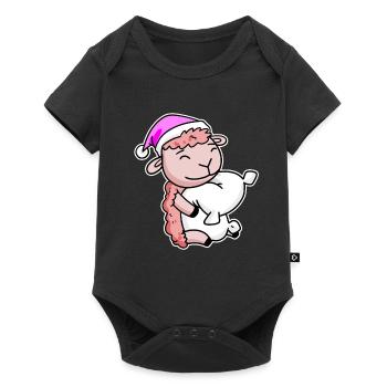Mouton Fatigué Dormir Fille Endormie - Body à manches courtes Premium Bébé - noir - Devant