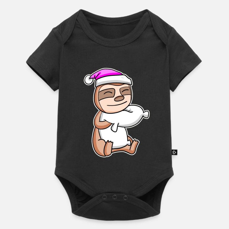 Faultier Müde Ausschlafen Schlafen Mädchen - Baby Premium Kurzarmbody - Schwarz