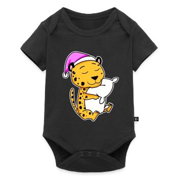 Guépard Fatigué Dormir Fille Endormie - Body à manches courtes Premium Bébé - noir - Devant