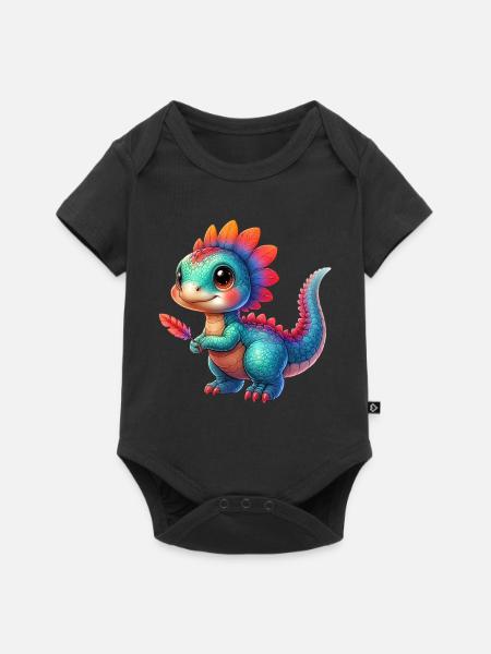 Dinosaurier - Baby Premium Kurzarmbody - Schwarz