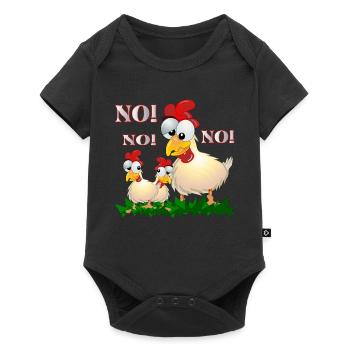 BANDE DESSINÉE DRÔLE DE POULET - NON - Body à manches courtes Premium Bébé - noir - Devant