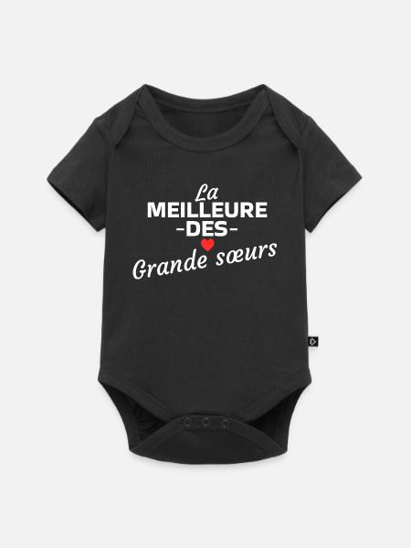 Das Beste von Big Sisters - Baby Premium Kurzarmbody - Schwarz