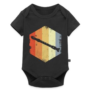 Vintage Flute Sketch - Baby Premium short-sleeve bodysuit - black - Front