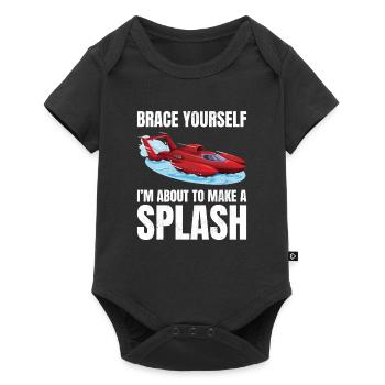 Alerte d’éclaboussure : Course d’hydroplanes Fun Water Sport - Body à manches courtes Premium Bébé - noir - Devant