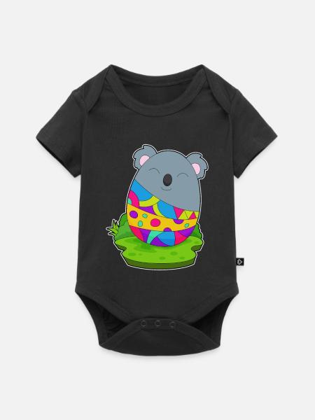 Koala Ostern Osterei - Baby Premium Kurzarmbody - Schwarz