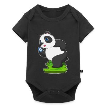 Panda Jogger Jogging Sport - Baby Premium short-sleeve bodysuit - black - Front