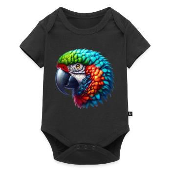 Papagei - Baby Premium Kurzarmbody - Schwarz - Vorne