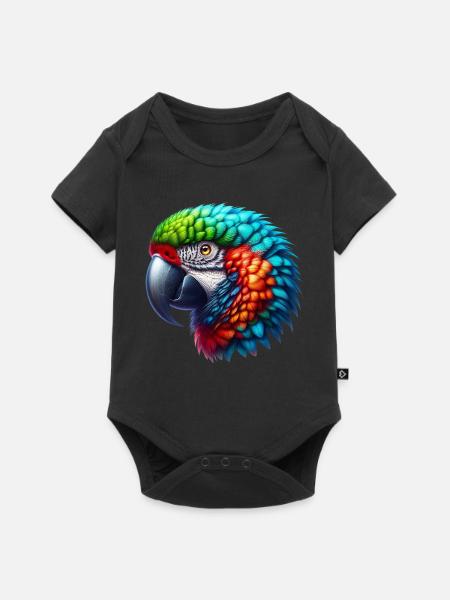 Papagei - Baby Premium Kurzarmbody - Schwarz