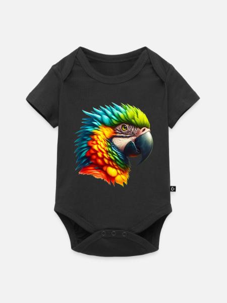 Papagei - Baby Premium Kurzarmbody - Schwarz
