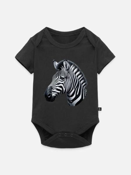 Zebra - Baby Premium Kurzarmbody - Schwarz