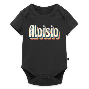 Vintage Retro Aloisio T-Shirt Geschenk T-Shirt - Baby Premium Kurzarmbody - Schwarz - Vorne