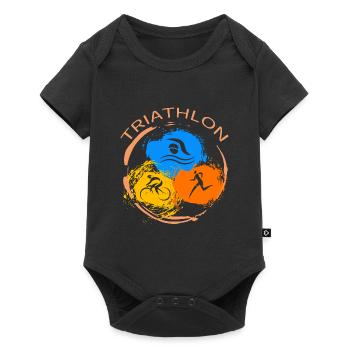 Triathlon - Baby Premium Kurzarmbody - Schwarz - Vorne
