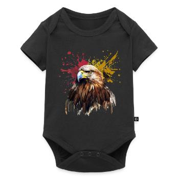 Adlerkopf Farbkleckse National deutscher Adler - Baby Premium Kurzarmbody - Schwarz - Vorne