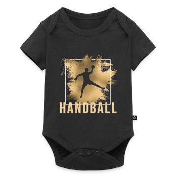 Handball - Baby Premium Kurzarmbody - Schwarz - Vorne