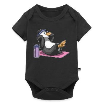 Penguin Abdominal Training Bodybuilding - Baby Premium short-sleeve bodysuit - black - Front