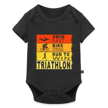Swim fast - Bike strong - Run to win - Baby Premium Kurzarmbody - Schwarz - Vorne