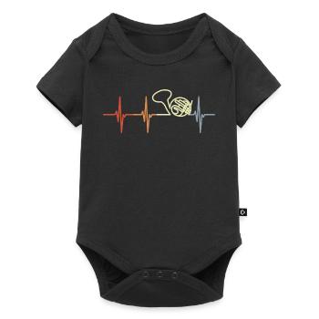 Cor Français Vintage ligne de coeur - Body à manches courtes Premium Bébé - noir - Devant