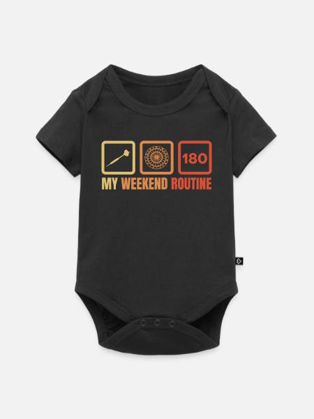 Dartspieler Wochenendroutine - Baby Premium Kurzarmbody - Schwarz