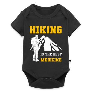 Lustiges Wandern Bergsteiger - Baby Premium Kurzarmbody - Schwarz - Vorne