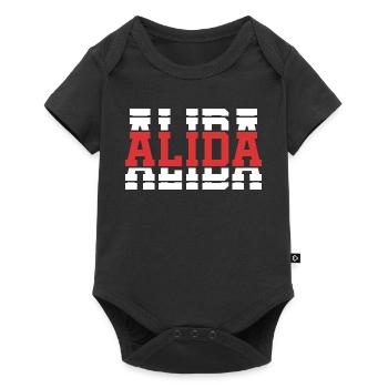 Alida T-Shirt T-Shirt Geschenkidee gestapelter Text - Baby Premium Kurzarmbody - Schwarz - Vorne