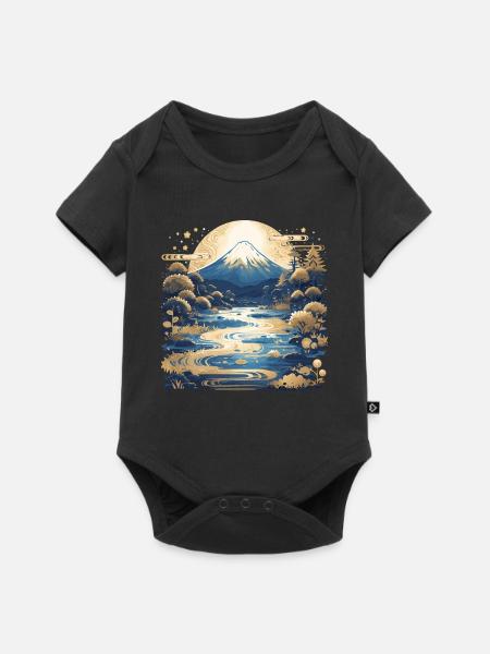 Fujisan - Baby Premium Kurzarmbody - Schwarz