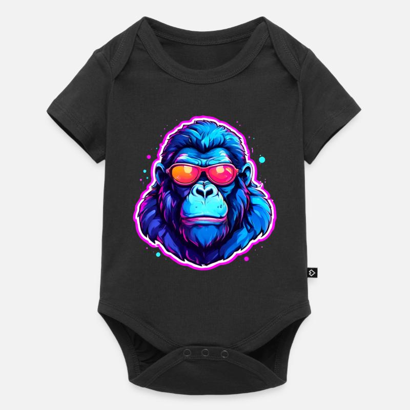 Un gorille cool avec des lunettes de soleil - Body à manches courtes Premium Bébé - noir