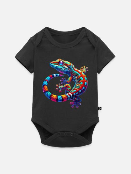 Gecko - Baby Premium Kurzarmbody - Schwarz
