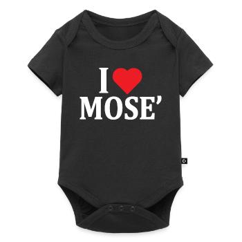 t-shirt j’aime Moïse t-shirt idée cadeau - Body à manches courtes Premium Bébé - noir - Devant