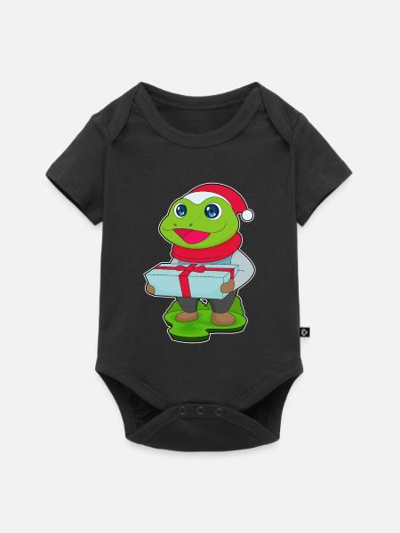 Frosch Weihnachten Paket - Baby Premium Kurzarmbody - Schwarz
