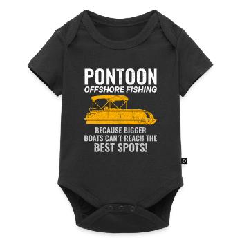 Ponton Bateau Moteur Navigation De Mer Hauturier Pêche Drôle - Body à manches courtes Premium Bébé - noir - Devant