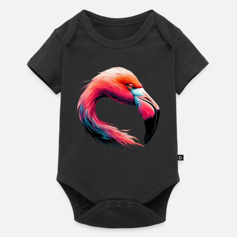 Flamingo - Baby Premium Kurzarmbody - Schwarz