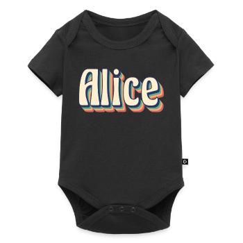 Idée cadeau t-shirt t-shirt rétro vintage Alice - Body à manches courtes Premium Bébé - noir - Devant