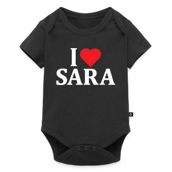 t-shirt I love Sara t-shirt gift idea - Baby Premium short-sleeve bodysuit - black - Front