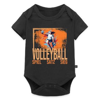 Spiel - Satz - Sieg - Volleyball - Baby Premium Kurzarmbody - Schwarz - Vorne
