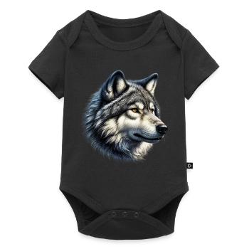 Wolf - Baby Premium short-sleeve bodysuit - black - Front