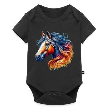 Horse - Baby Premium short-sleeve bodysuit - black - Front